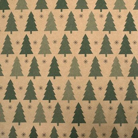 Бумага упаковочная крафт BIG SIZE новогодняя "Holiday Trees" 0,7х10 м, ЗОЛОТАЯ СКАЗКА, 591946