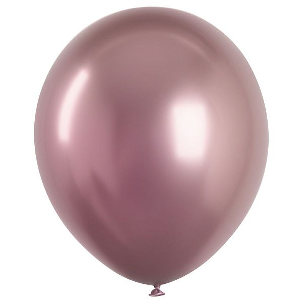 Воздушные шары,  50шт., М12/30см, MESHU, хром, розовый