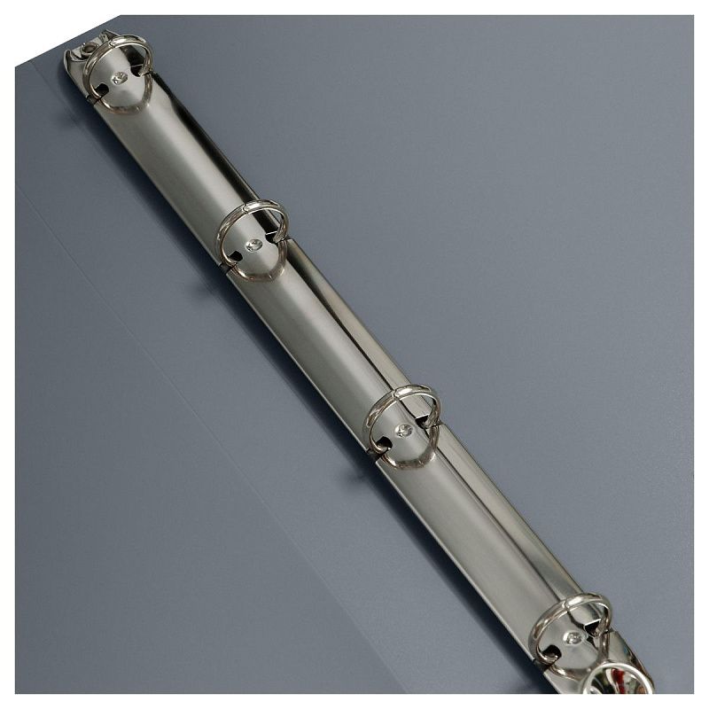 Папка на 4 кольцах СТАММ А4, 25мм, 500мкм, пластик, серая 