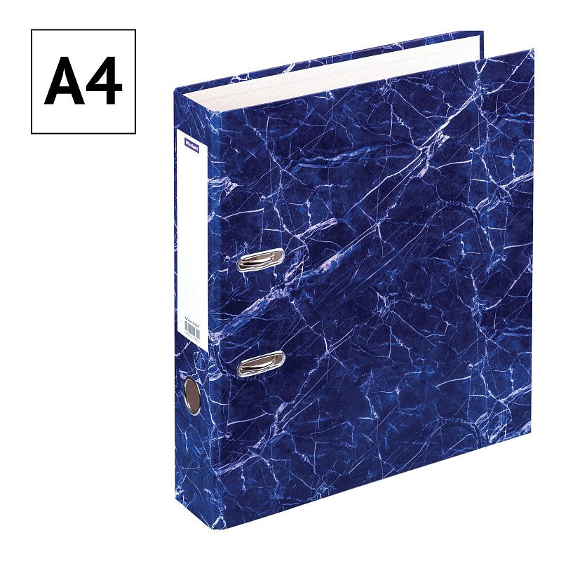 Папка-регистратор OfficeSpace 70мм, мрамор, синяя 