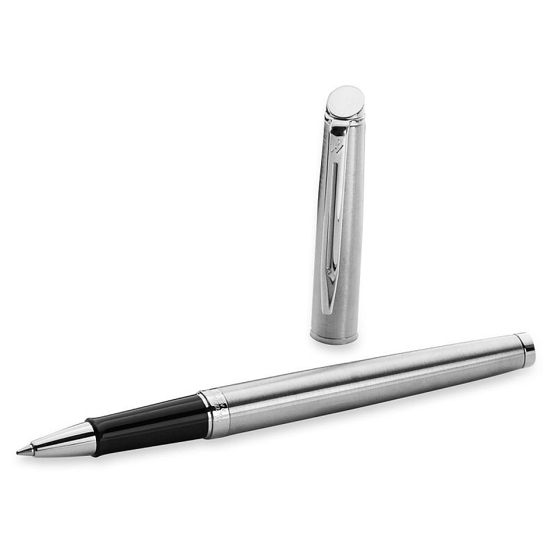 Ручка-роллер Waterman "Hemisphere Stainless Steel PT" черная, 0,8мм, подарочная упаковка 
