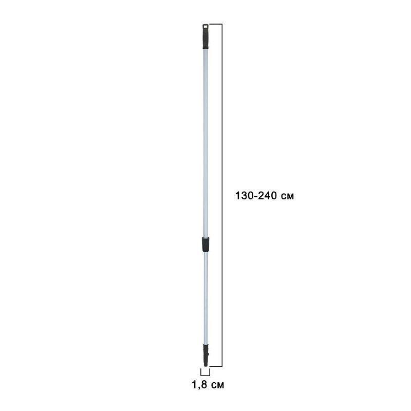 Черенок телескопический OfficeClean Professional, алюминиевый, 130-240см, еврорезьба, для стяжки 361868