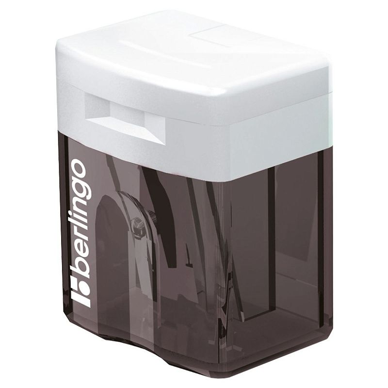 Точилка пластиковая Berlingo "Perfect" 1 отверстие, контейнер, ассорти 