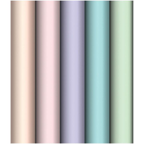 Упаковочная бумага глянц. 70*100см, MESHU "Пастельные тона", 80г/м2, ассорти 5 дизайнов