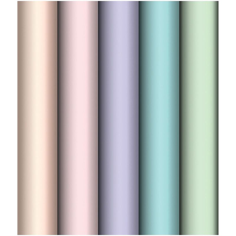 Упаковочная бумага глянц. 70*100см, MESHU "Пастельные тона", 80г/м2, ассорти 5 дизайнов