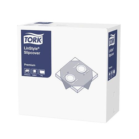Скатерти одноразовые Tork "LinStyle Slipcover", 80*80 темно-синие, 20шт. 474740 (ПОД ЗАКАЗ)