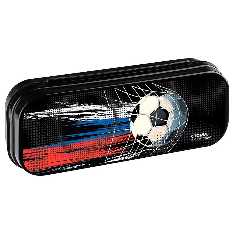 Пенал-футляр, 215*90*43 СТАММ "Мяч", черный 