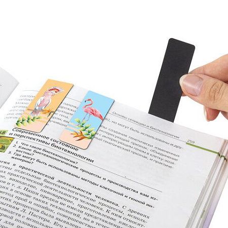 Закладки для книг МАГНИТНЫЕ, "MIX", набор 30 шт., 60x20 мм, BRAUBERG, 113175 