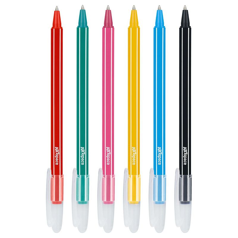 Набор шариковых ручек ArtSpace "Рисунки. Lovely animals", 6шт., 6цв., 1,0мм, европодвес 