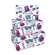 Набор прямоугольных коробок 3в1, MESHU "Super cool", (19*12*7,5-15*10*5см)