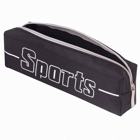 Пенал BRAUBERG, 1 отделение, полиэстер, "Sport", черный, 19х4х6 см, 270267 