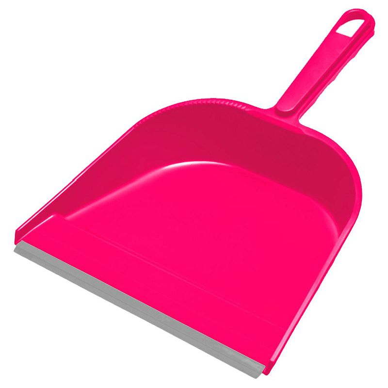 Совок для мусора York, низкая ручка, с резиновой кромкой, ширина 23см, пластик, ассорти