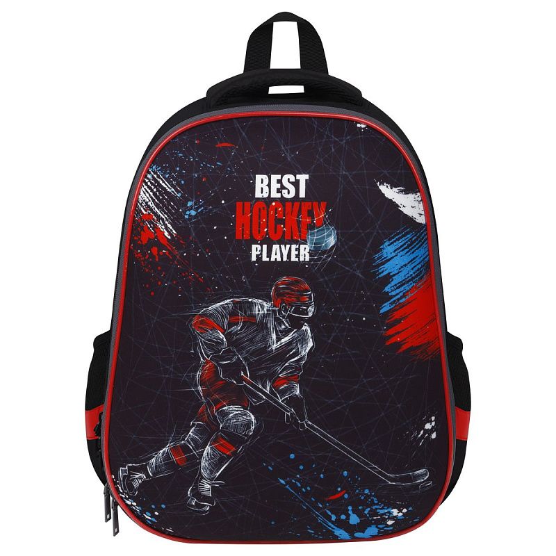 Ранец ArtSpace School Friend "Hockey" 39*30*18см, 2 отделения, 2 кармана, анатомическая спинка 