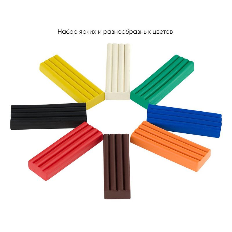 Пластилин Гамма "Классический", 08 цветов, 160г, со стеком, картон. упаковка