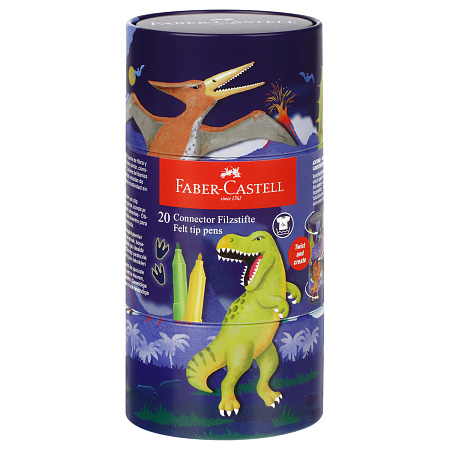 Набор для рисования Faber-Castell "Connector Dinosaur" 20 фломастеров