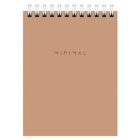 Блокнот МАЛЫЙ ФОРМАТ А6 108х145 мм, 40 л., гребень, картон, клетка, BRAUBERG "Minimal Classic", 116428