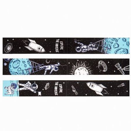 Закладки для книг с магнитом DEEP SPACE, набор 6 шт., блестки, 25x196 мм, ЮНЛАНДИЯ, 113445 