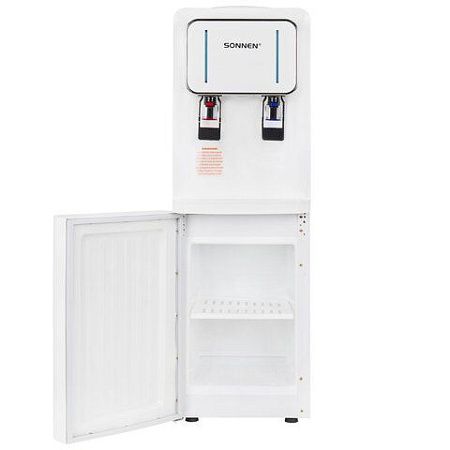 Кулер для воды SONNEN FSE-02Wc, напольный, НАГРЕВ/ОХЛАЖДЕНИЕ ЭЛЕКТРОННОЕ, шкаф, 2 крана, белый, 456167