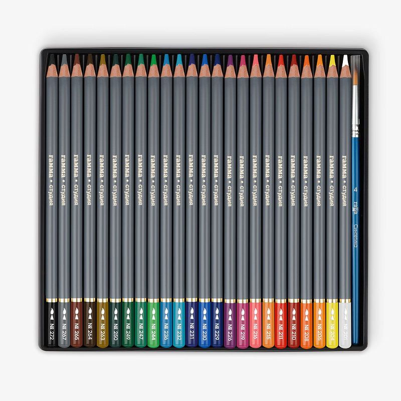 Карандаши акварельные художественные Гамма "Студия", 24цв., заточен.,картон. упаковка