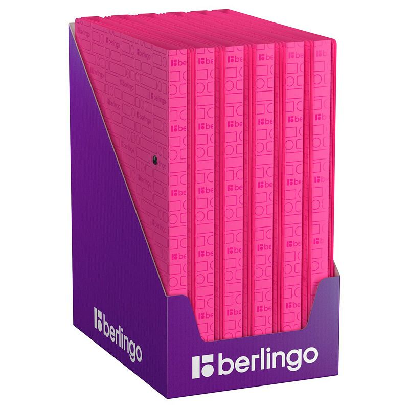 Папка с зажимом Berlingo "Your Way", 17мм, 600мкм, розовый неон, с внутр. карманом 