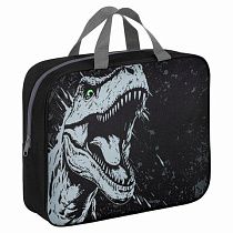 Папка на молнии с ручками BRAUBERG А4, 1 отделение, полиэстер, 80 мм, Scary dino, 273308