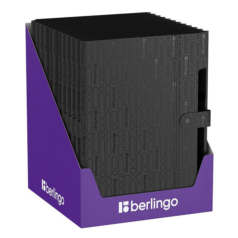 Папка 5 отделений Berlingo "Your Way", А4, 600мкм, на кнопке, черная 