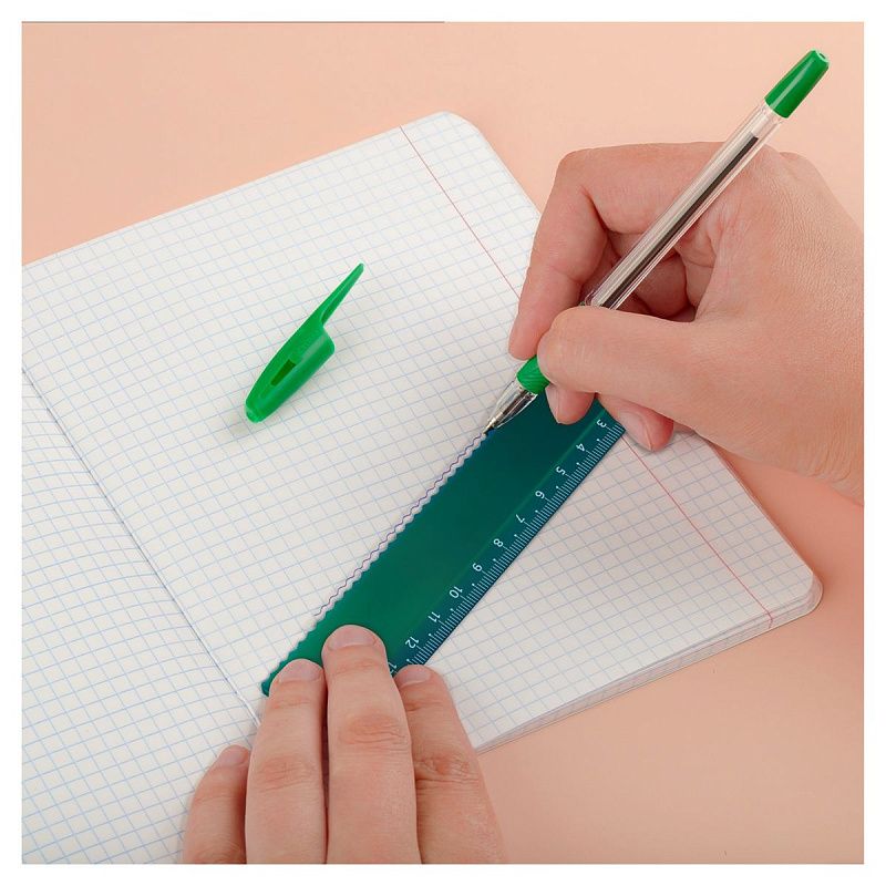 Линейка 15см СТАММ "Хамелеон", пластиковая, с волнистым краем, зеленый хамелеон, европодвес 