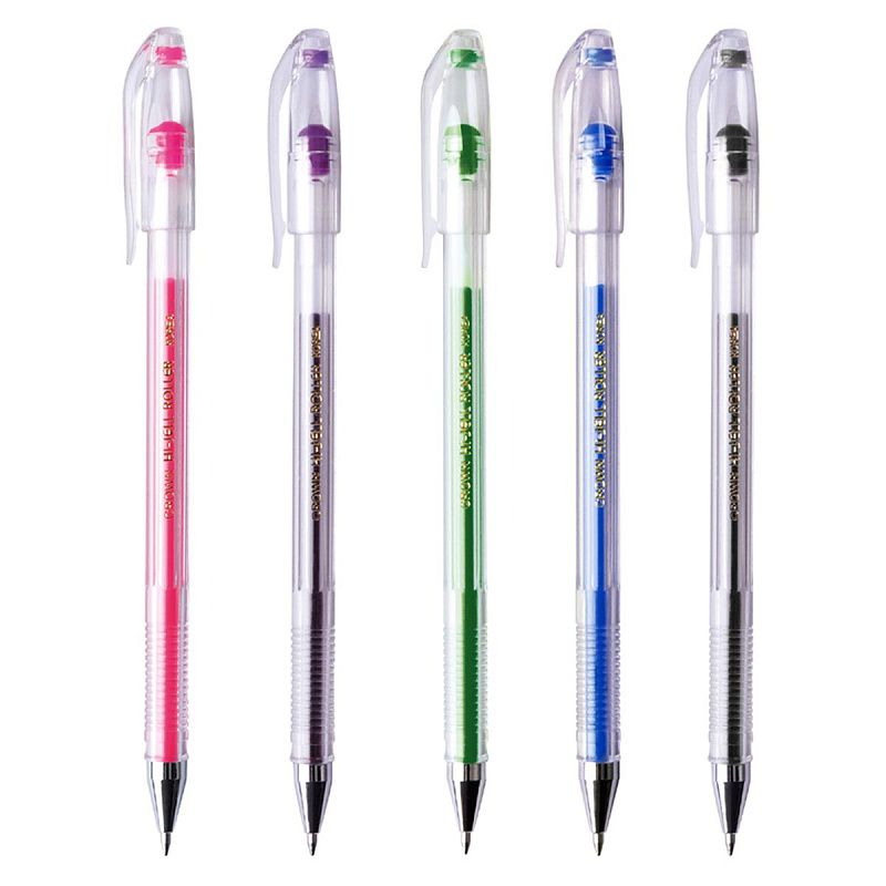 Набор гелевых ручек Crown "Hi-Jell Color" 5шт., 5цв., ПВХ уп., европодвес 