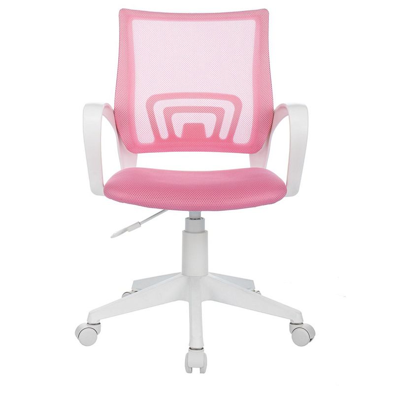 Кресло оператора Helmi HL-M95 R (W695) "Airy", спинка сетка розовая/сиденье ткань TW розовая, пиастра, пластик белый