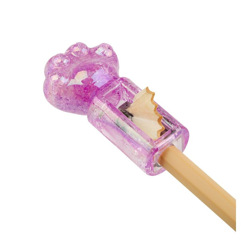 Точилка пластиковая MESHU "Cute paw", 1 отверстие, ассорти 