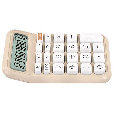 Калькулятор настольный BRAUBERG KW-500-BG (93x148 мм), 3D кнопки, 12 разрядов, бежевый, 272955
