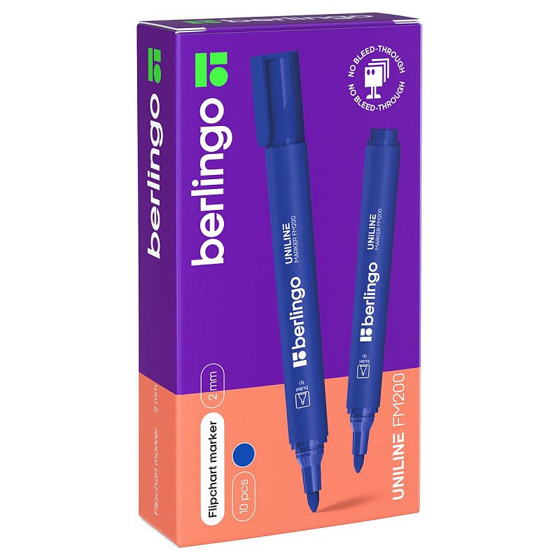 Маркер для флипчартов Berlingo "Uniline FM200" синий, пулевидный, 2мм 