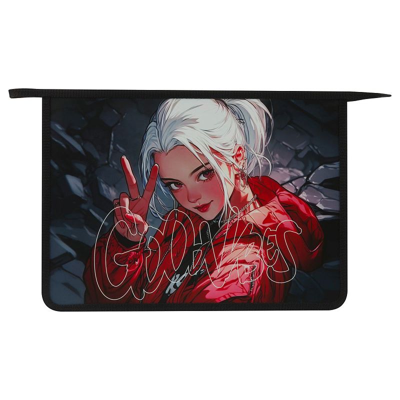 Папка для тетрадей 1 отделение, ArtSpace "Good Mood", А4, пластик, на молнии 