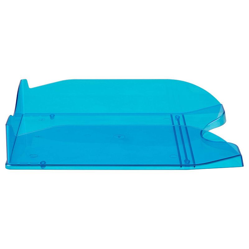 Лоток для бумаг горизонтальный СТАММ "Тропик", тонированный голубой