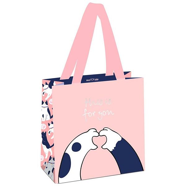 УЦЕНКА - Пакет подарочный 20*20*10см MESHU "This is for you", отд. фольгой, матовая ламинация