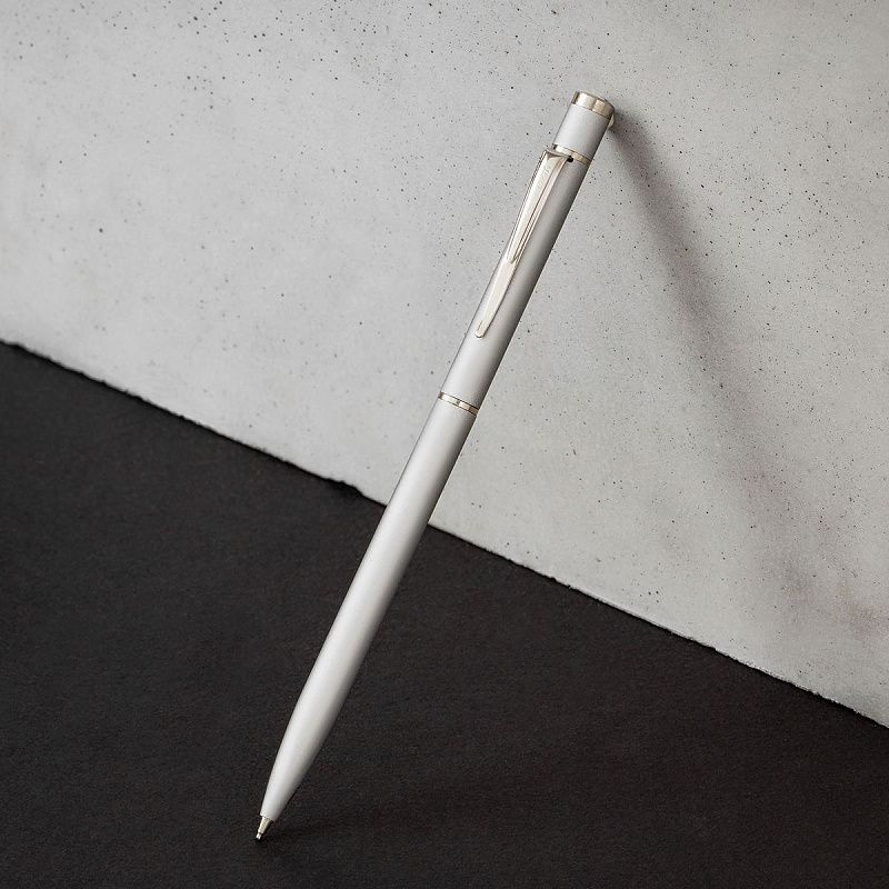 Ручка шариковая Luxor "Sleek" синяя, 0,7мм, корпус серый металлик, поворотный механизм, футляр 