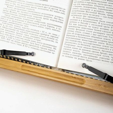 Подставка для книг и планшетов большая бамбуковая BRAUBERG, 34х24 см, регулируемый угол, 237896 