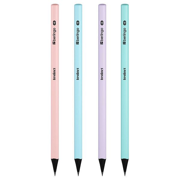 Карандаш ч/г Berlingo "Instinct" HB, трехгранный, черное дерево, заточен