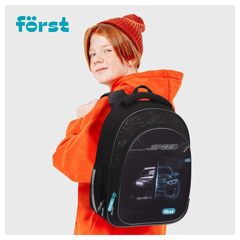 Ранец Först F-Light "Racing speed" 36*27*15см, 2 отделения, 2 кармана, анатомическая спинка 