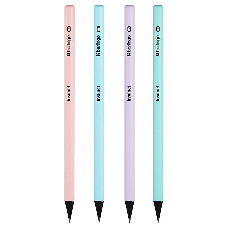 Карандаш ч/г Berlingo "Instinct" HB, трехгранный, черное дерево, заточен