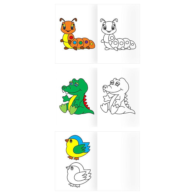 Раскраска А5,  8 стр., ТРИ СОВЫ "Раскрась по образцу. Выпуск 2",