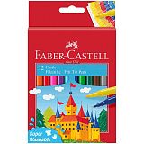 Фломастеры Faber-Castell "Замок", 12цв., смываемые, картон, европодвес
