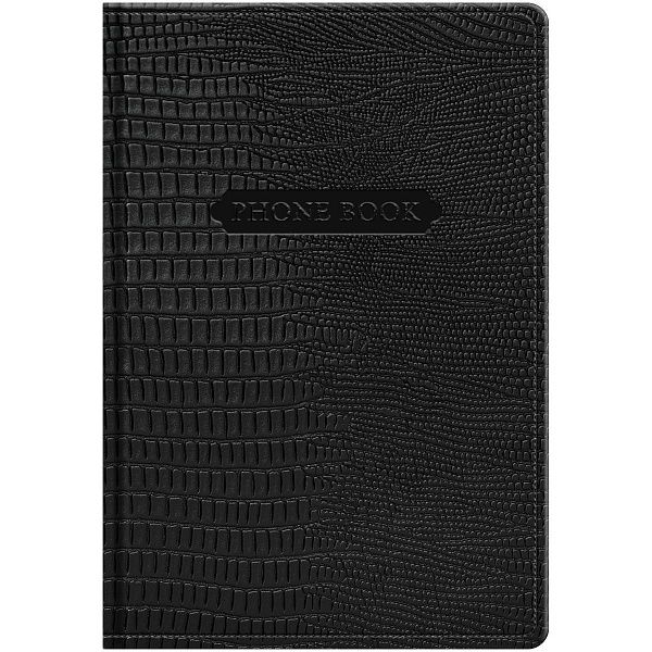 Телефонная книга А5, 80л., кожзам, BG "Reptile. Onyx", с вырубкой