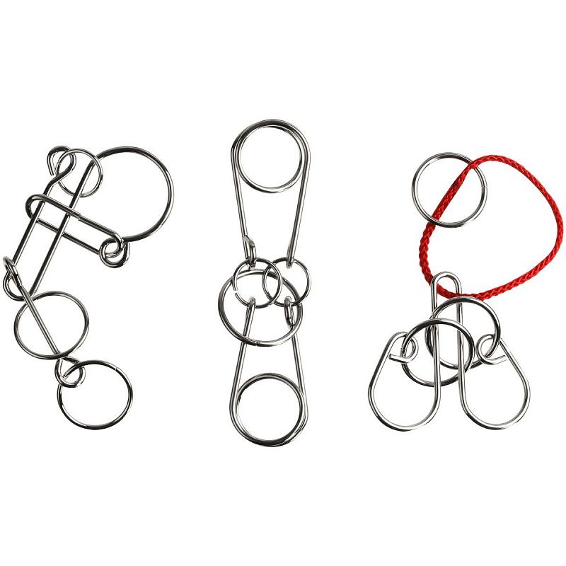 Головоломка металлическая средняя ТРИ СОВЫ, ассорти, 3 уровень сложности 
