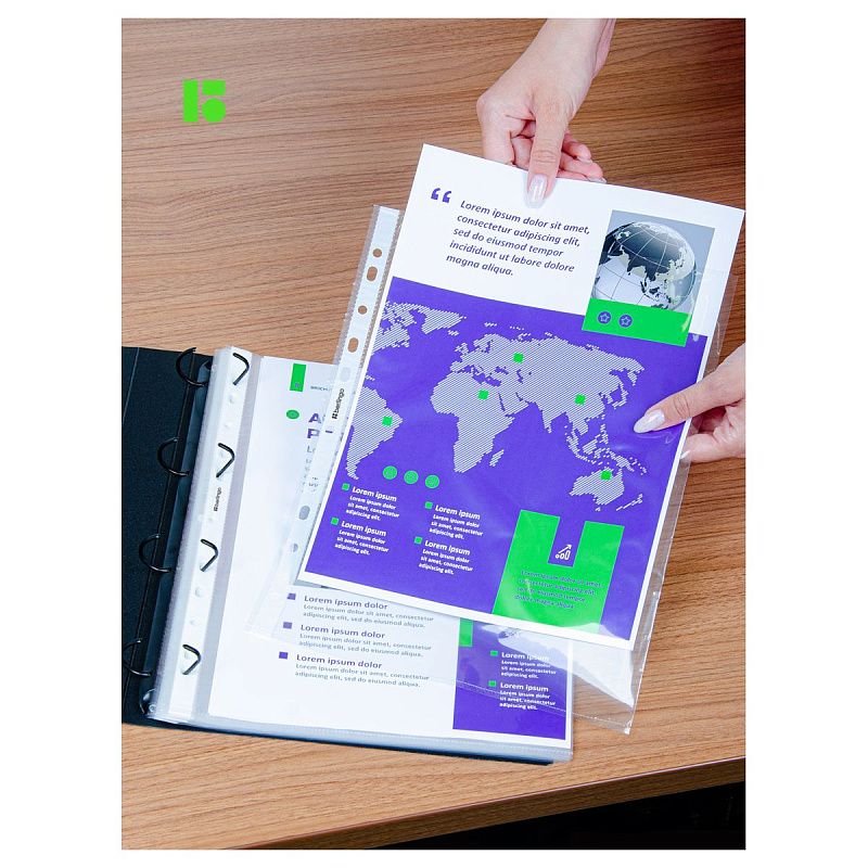 Папка-вкладыш с перфорацией Berlingo, А4, 30мкм, глянцевая 