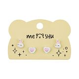 Серьги MESHU "Cuteness", бижутерия, 2 пары, европодвес