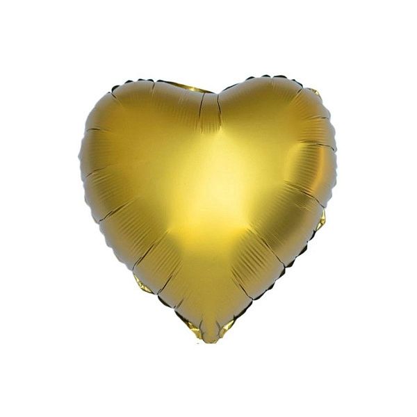 Водушный шар, 45см, ПатиБум, "Сердце. Золото", фольгированный