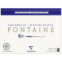 Альбом для акварели, 25л., 30*40, на склейке Clairefontaine "Fontaine Demi-satiné", 300г/м2, горяч. пресс., полу-сатин