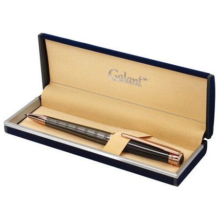 Ручка подарочная шариковая GALANT "COLLAGE", корпус черный/металлический, детали розовое золото, узел 0,7 мм, синяя, 143507 