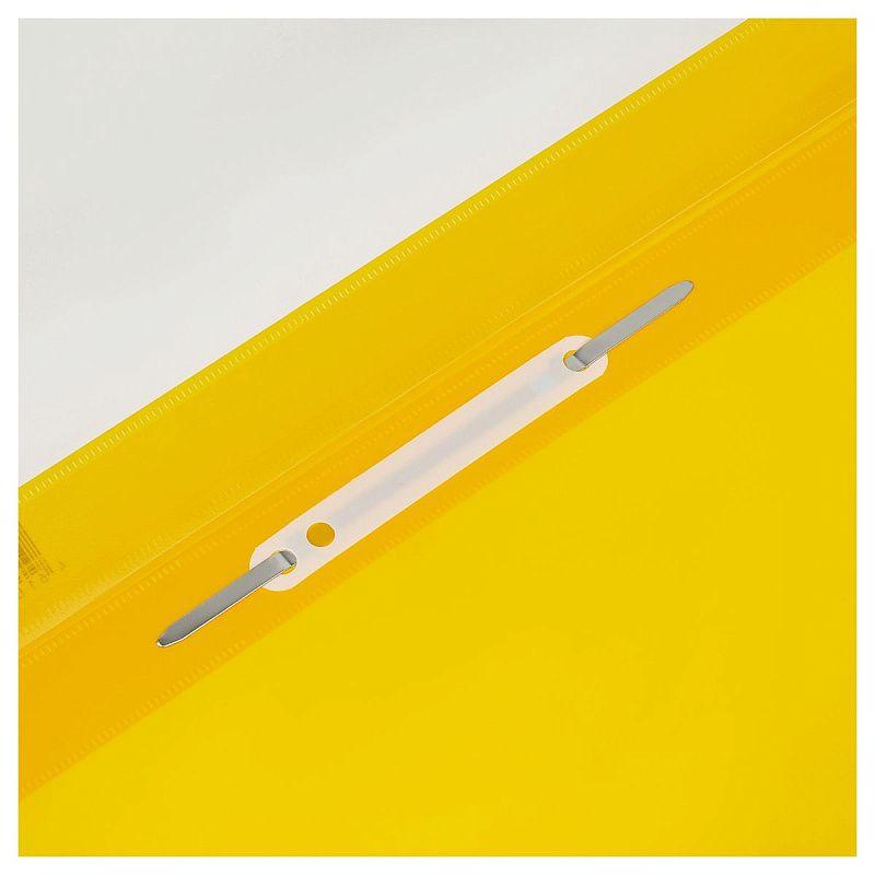 Папка-скоросшиватель пластик. перф. СТАММ А4, 180мкм, желтая с прозр. верхом 